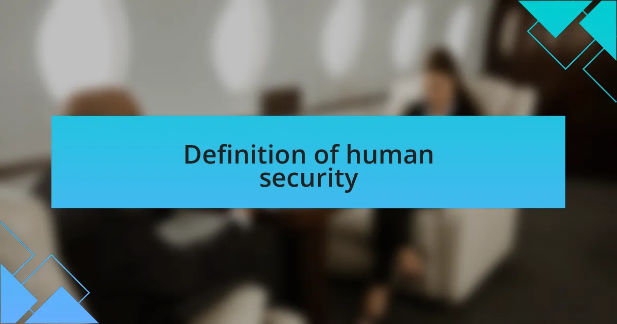 Definition of human security
