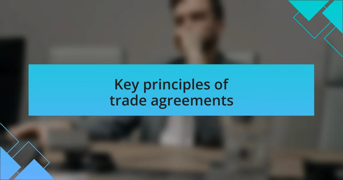 Key principles of trade agreements
