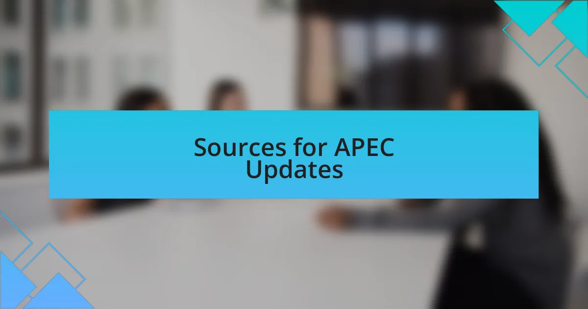 Sources for APEC Updates